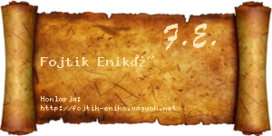 Fojtik Enikő névjegykártya
