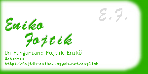 eniko fojtik business card