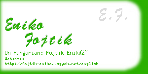 eniko fojtik business card